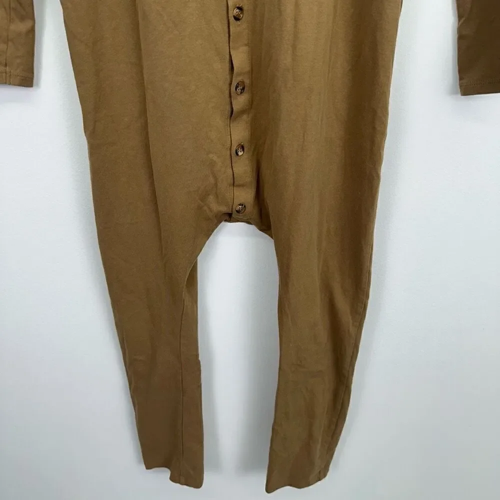 The Simple Folk Kids Gender Neutral Workman Playsuit in Camel Tan
